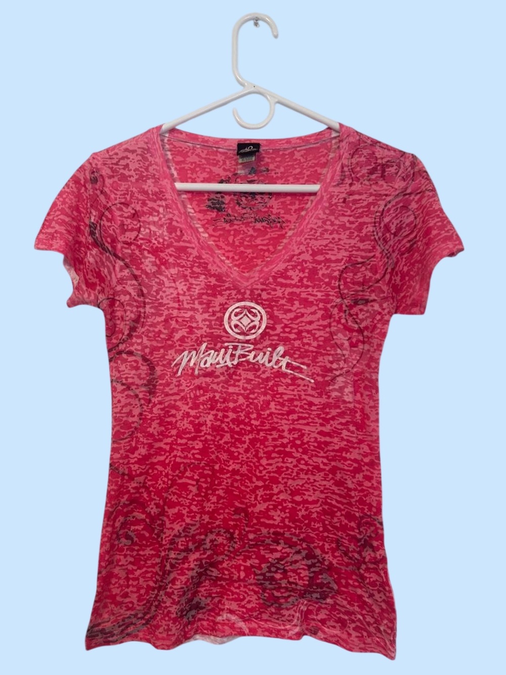 Hot Pink Maui Built V-Neck Women's Tee